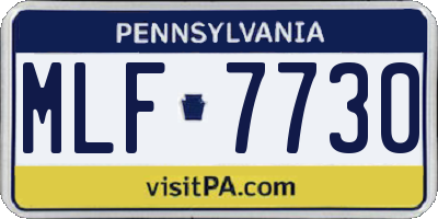 PA license plate MLF7730