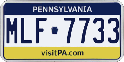 PA license plate MLF7733