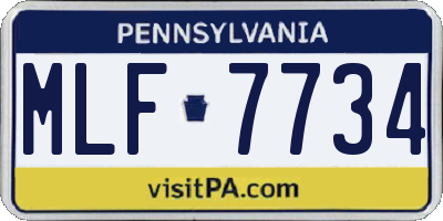 PA license plate MLF7734