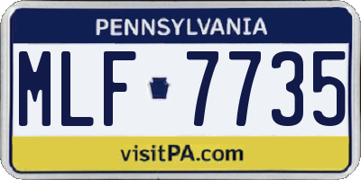 PA license plate MLF7735