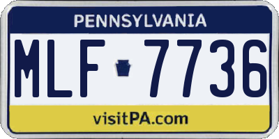 PA license plate MLF7736