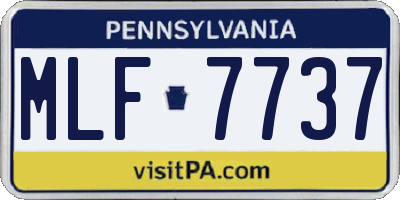 PA license plate MLF7737