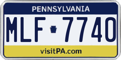 PA license plate MLF7740