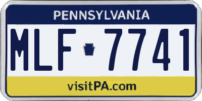 PA license plate MLF7741