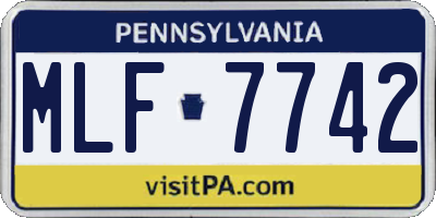 PA license plate MLF7742