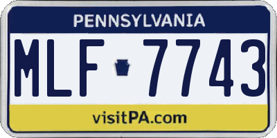 PA license plate MLF7743