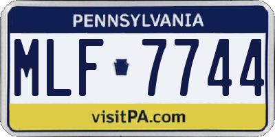 PA license plate MLF7744