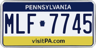 PA license plate MLF7745
