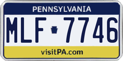 PA license plate MLF7746
