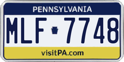 PA license plate MLF7748