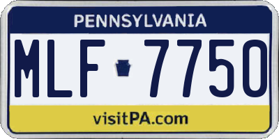 PA license plate MLF7750