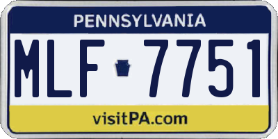 PA license plate MLF7751