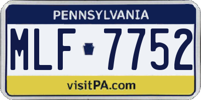 PA license plate MLF7752