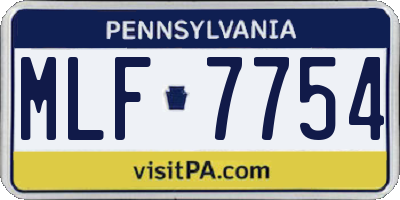 PA license plate MLF7754