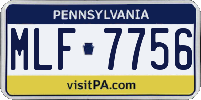 PA license plate MLF7756