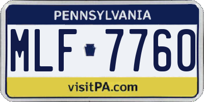 PA license plate MLF7760