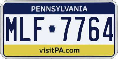 PA license plate MLF7764