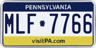 PA license plate MLF7766