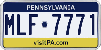 PA license plate MLF7771