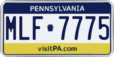 PA license plate MLF7775