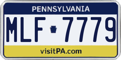 PA license plate MLF7779