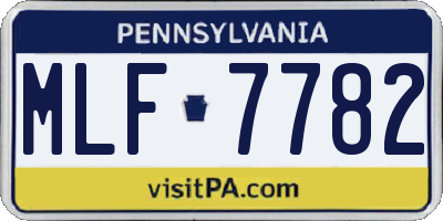 PA license plate MLF7782