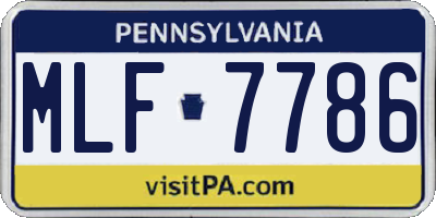 PA license plate MLF7786
