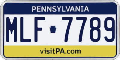 PA license plate MLF7789