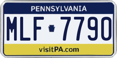 PA license plate MLF7790