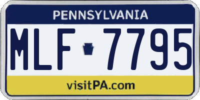 PA license plate MLF7795