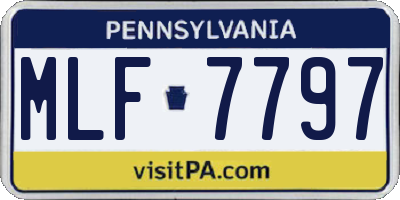 PA license plate MLF7797