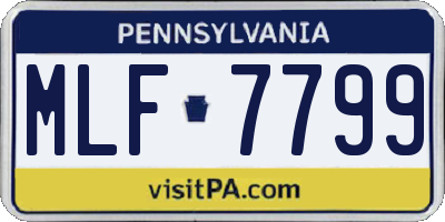 PA license plate MLF7799