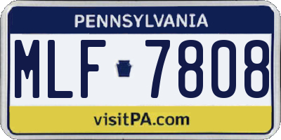 PA license plate MLF7808