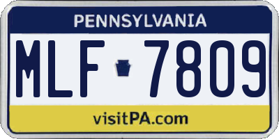 PA license plate MLF7809