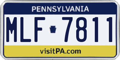 PA license plate MLF7811