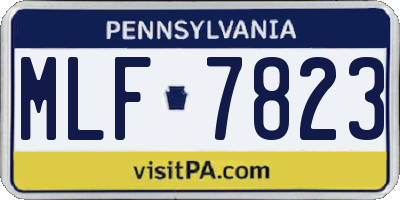 PA license plate MLF7823