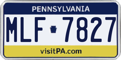 PA license plate MLF7827