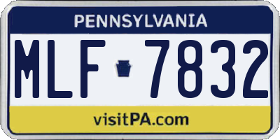PA license plate MLF7832
