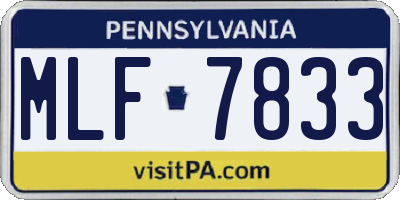 PA license plate MLF7833