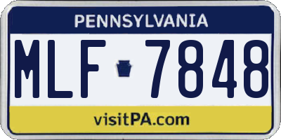 PA license plate MLF7848