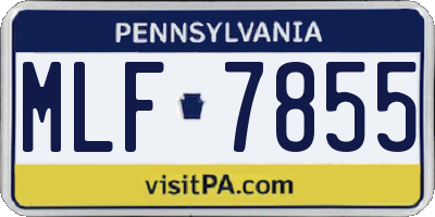 PA license plate MLF7855