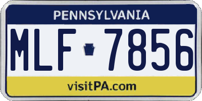 PA license plate MLF7856