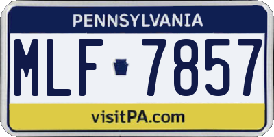 PA license plate MLF7857