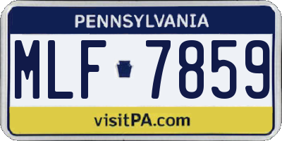 PA license plate MLF7859