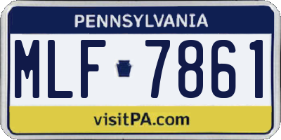 PA license plate MLF7861