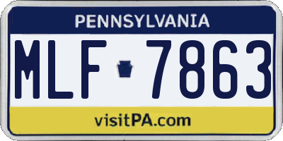 PA license plate MLF7863