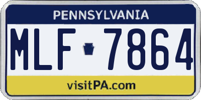 PA license plate MLF7864
