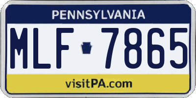 PA license plate MLF7865