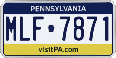 PA license plate MLF7871