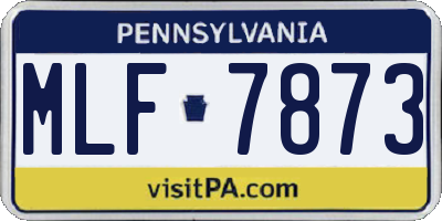 PA license plate MLF7873